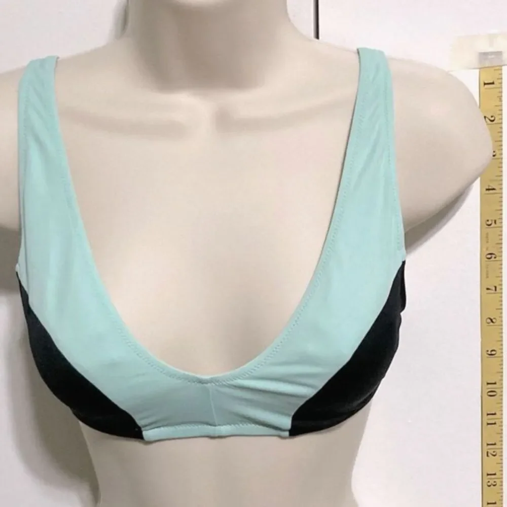 VICTORIAS SECRET PINK Teal and Black Bikini Top Adjustable Womens Small
